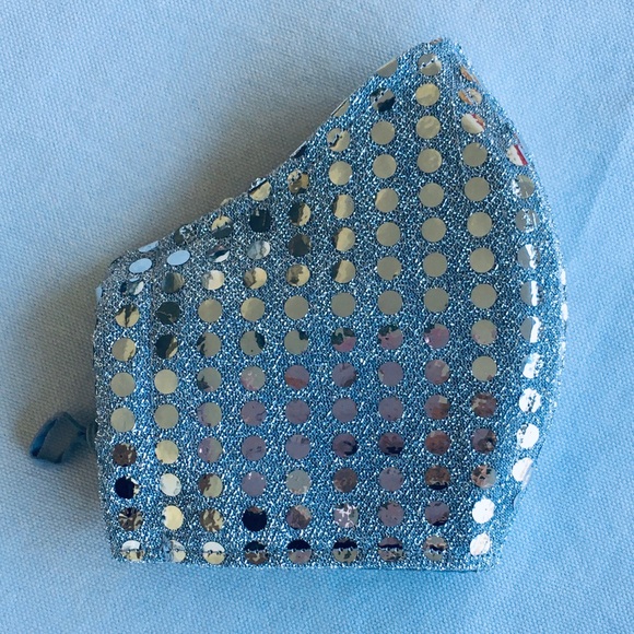 Accessories - FACE MASK 3 FOR $28 OR $12 EACH SILVER SHINY DOTS